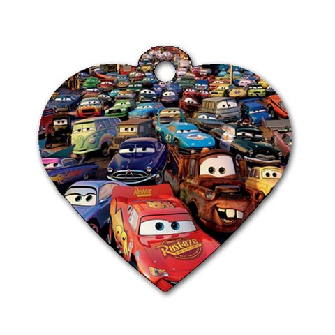 Rali Car,mc Queen Dog Tag Heart (Two Sides) from ArtsNow.com Front