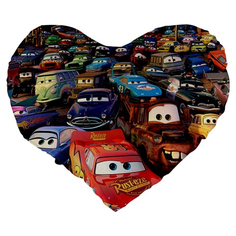 Rali Car,mc Queen Large 19  Premium Heart Shape Cushion from ArtsNow.com Back