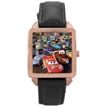Rali Car,mc Queen Rose Gold Leather Watch 