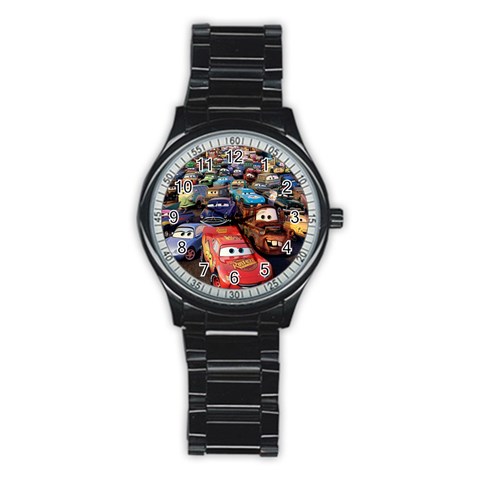 Rali Car,mc Queen Stainless Steel Round Watch from ArtsNow.com Front