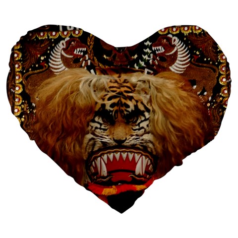 Reok Large 19  Premium Flano Heart Shape Cushion from ArtsNow.com Front