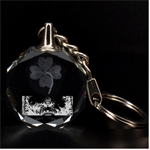 Reok Clover 3D Engraving Circle Key Chain