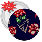 Terminator Roses 3  Button (10 pack)