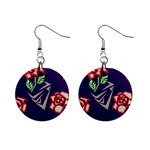 Terminator Roses 1  Button Earrings