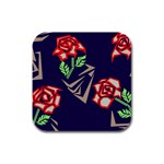 Terminator Roses Rubber Square Coaster (4 pack)