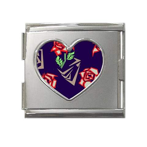 Terminator Roses Mega Link Heart Italian Charm (18mm) from ArtsNow.com Front