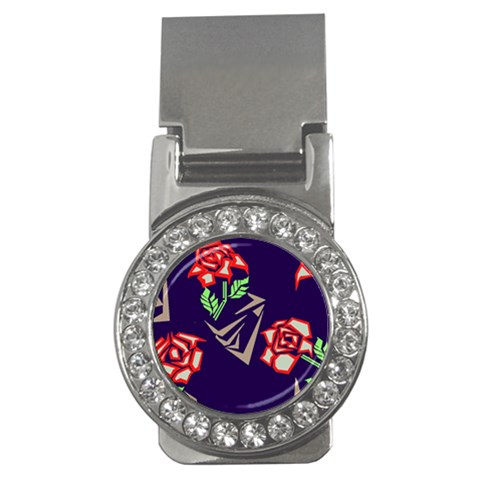 Terminator Roses Money Clip (CZ) from ArtsNow.com Front