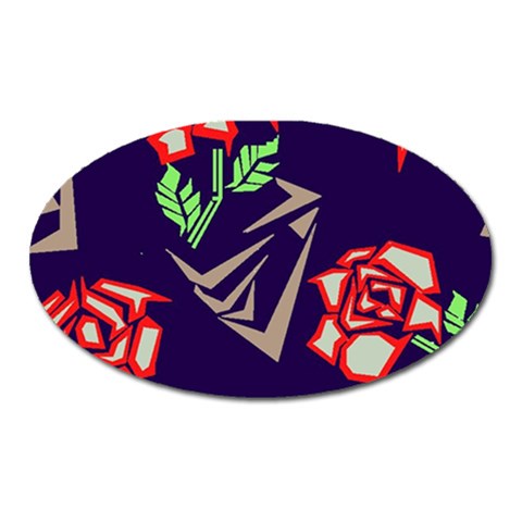 Terminator Roses Magnet (Oval) from ArtsNow.com Front