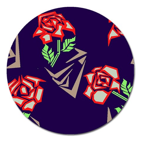 Terminator Roses Magnet 5  (Round) from ArtsNow.com Front