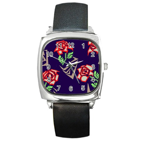 Terminator Roses Square Metal Watch from ArtsNow.com Front