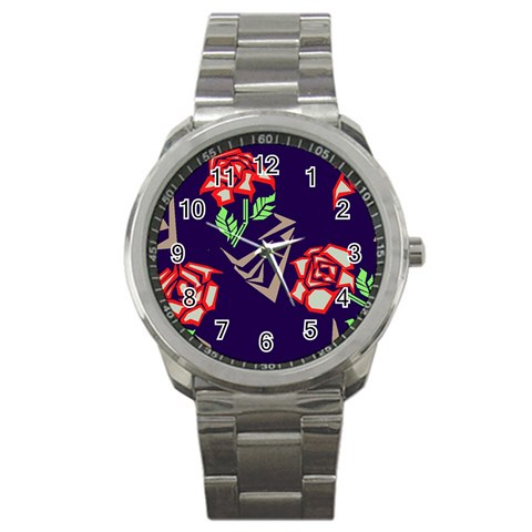 Terminator Roses Sport Metal Watch from ArtsNow.com Front