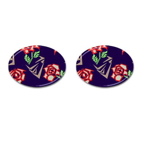 Terminator Roses Cufflinks (Oval) from ArtsNow.com Front(Pair)