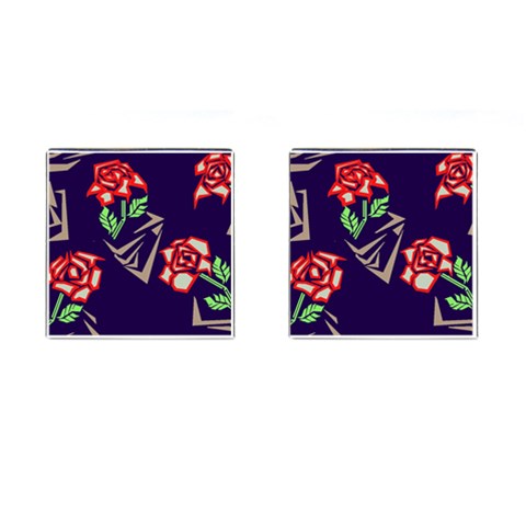 Terminator Roses Cufflinks (Square) from ArtsNow.com Front(Pair)