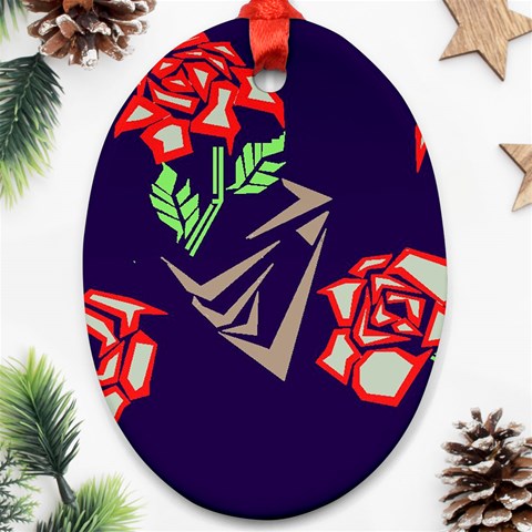 Terminator Roses Oval Ornament (Two Sides) from ArtsNow.com Back