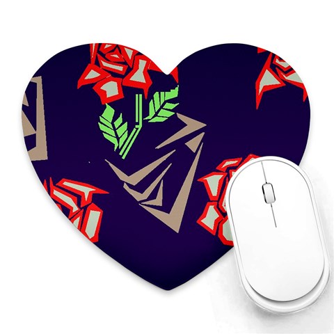 Terminator Roses Heart Mousepad from ArtsNow.com Front