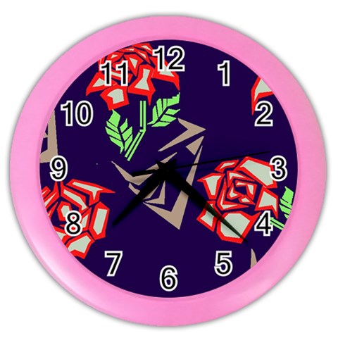 Terminator Roses Color Wall Clock from ArtsNow.com Front