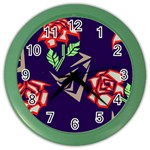 Terminator Roses Color Wall Clock