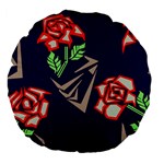 Terminator Roses Large 18  Premium Flano Round Cushion 