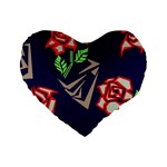 Terminator Roses Standard 16  Premium Flano Heart Shape Cushion 