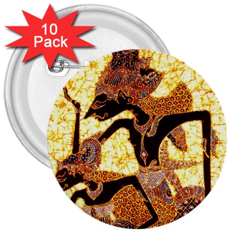 Wayang 3  Button (10 pack) from ArtsNow.com Front