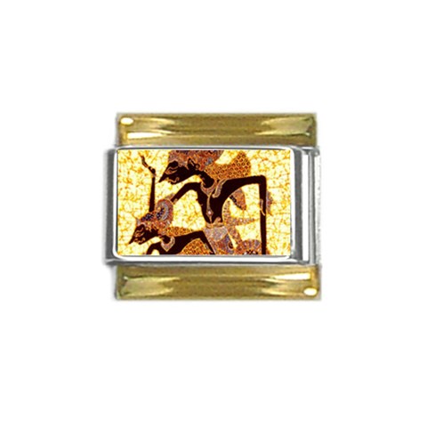 Wayang Gold Trim Italian Charm (9mm) from ArtsNow.com Front