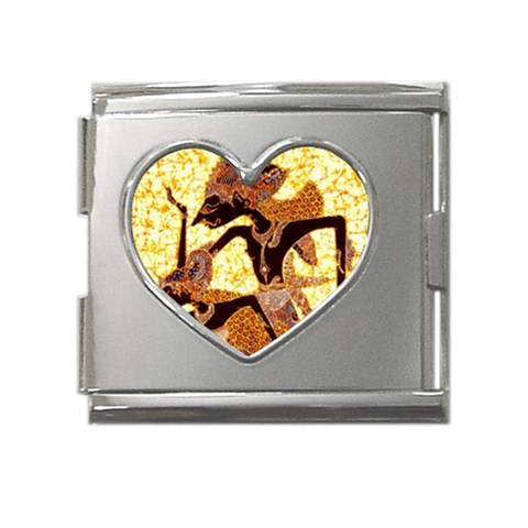 Wayang Mega Link Heart Italian Charm (18mm) from ArtsNow.com Front