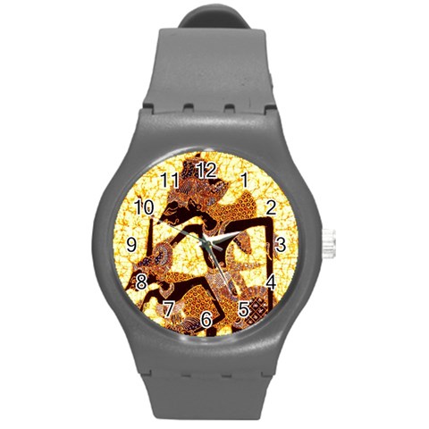Wayang Round Plastic Sport Watch (M) from ArtsNow.com Front