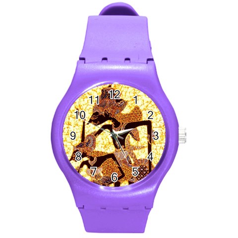 Wayang Round Plastic Sport Watch (M) from ArtsNow.com Front