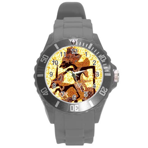 Wayang Round Plastic Sport Watch (L) from ArtsNow.com Front