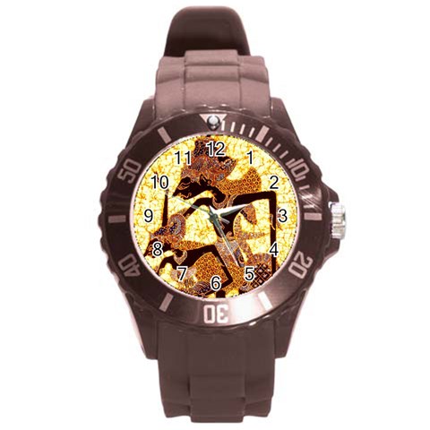 Wayang Round Plastic Sport Watch (L) from ArtsNow.com Front
