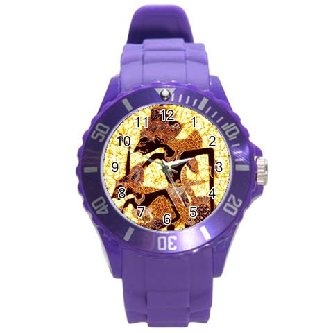 Wayang Round Plastic Sport Watch (L) from ArtsNow.com Front