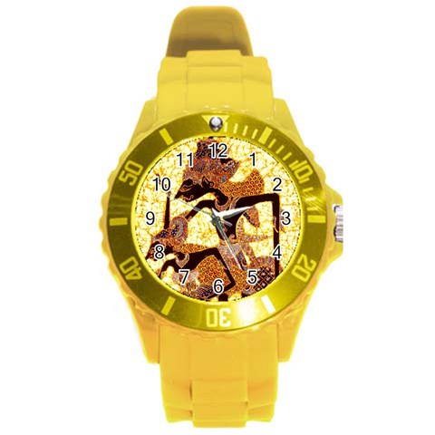 Wayang Round Plastic Sport Watch (L) from ArtsNow.com Front