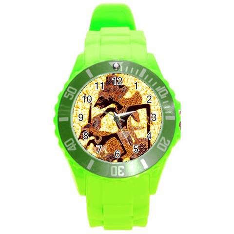 Wayang Round Plastic Sport Watch (L) from ArtsNow.com Front
