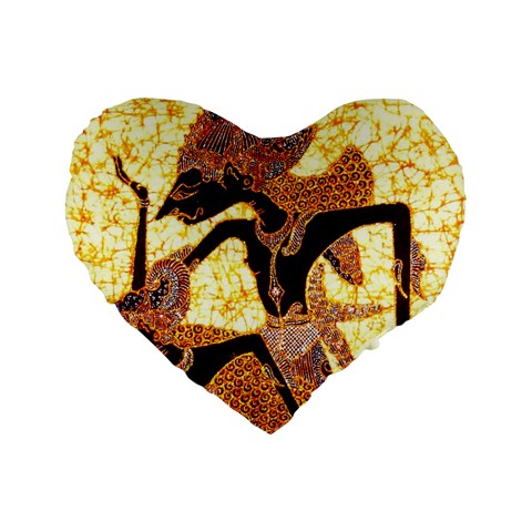 Wayang Standard 16  Premium Heart Shape Cushion  from ArtsNow.com Front