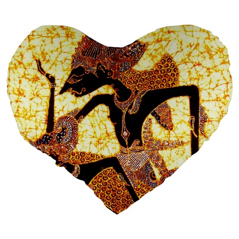 Wayang Large 19  Premium Heart Shape Cushion from ArtsNow.com Back
