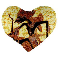 Wayang Large 19  Premium Heart Shape Cushion from ArtsNow.com Back