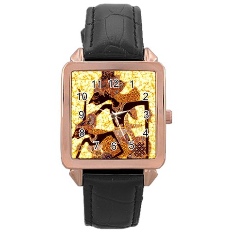 Wayang Rose Gold Leather Watch  from ArtsNow.com Front