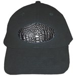 Black Alligator Leather Pattern Black Cap