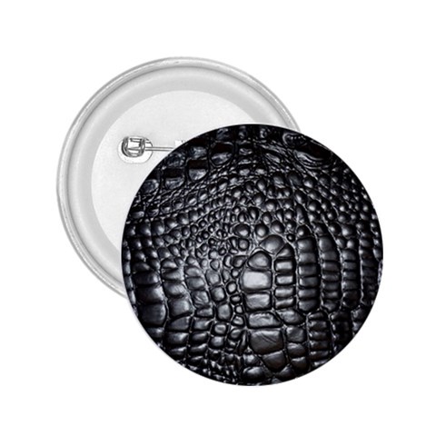 Black Alligator Leather Pattern 2.25  Button from ArtsNow.com Front