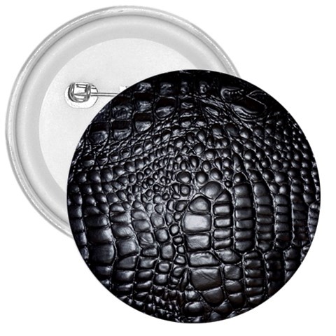 Black Alligator Leather Pattern 3  Button from ArtsNow.com Front