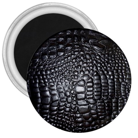 Black Alligator Leather Pattern 3  Magnet from ArtsNow.com Front