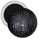 Black Alligator Leather Pattern 3  Magnet