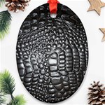 Black Alligator Leather Pattern Ornament (Oval)
