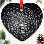 Black Alligator Leather Pattern Ornament (Heart)