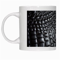 Black Alligator Leather Pattern White Mug from ArtsNow.com Left