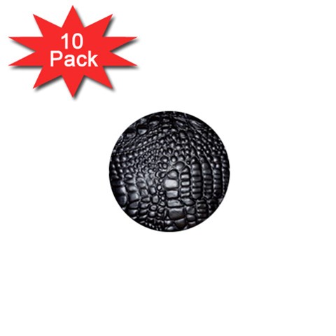 Black Alligator Leather Pattern 1  Mini Button (10 pack)  from ArtsNow.com Front
