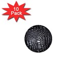 Black Alligator Leather Pattern 1  Mini Button (10 pack) 