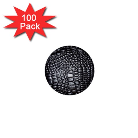 Black Alligator Leather Pattern 1  Mini Button (100 pack)  from ArtsNow.com Front