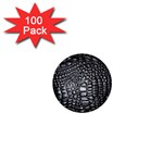 Black Alligator Leather Pattern 1  Mini Button (100 pack) 