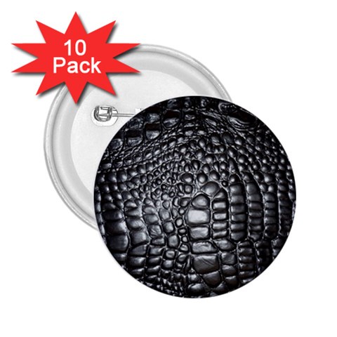 Black Alligator Leather Pattern 2.25  Button (10 pack) from ArtsNow.com Front